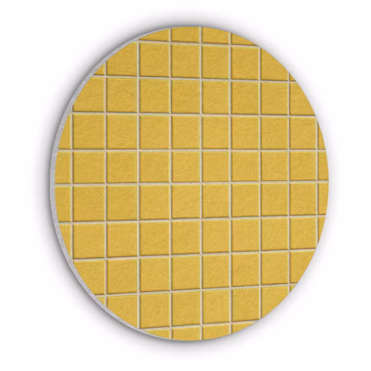 Patroon - Tegel - Okergeel Akoestische PET Vilt - Rond klein 838 -3d