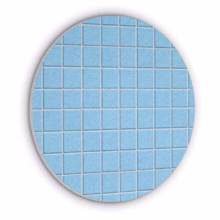 Patroon - Tegel - Pastel - Blauw Akoestische PET Vilt - Rond klein 838 -3d
