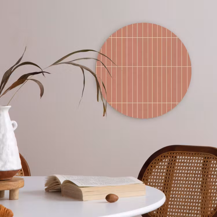 Patroon - Tegels - Terracotta Akoestische PET Vilt - Rond klein 838 -sfeer3