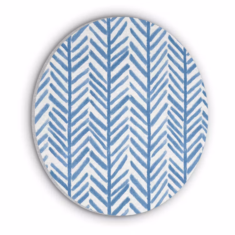 Patroon - Streep - Blauw Akoestische PET Vilt - Rond klein 838 -3d