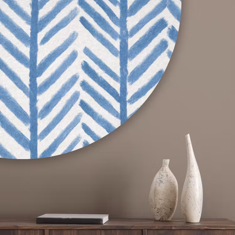 Patroon - Streep - Blauw Akoestische PET Vilt - Rond klein 838 -sfeer5_closeup