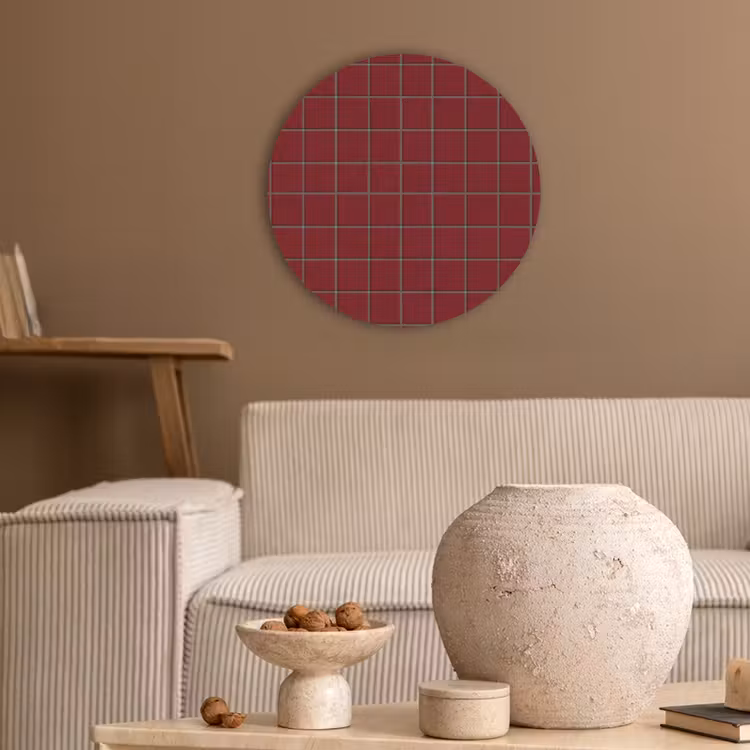 Patroon - Tegels - Burgundy Akoestische PET Vilt - Rond klein 838 -sfeer1