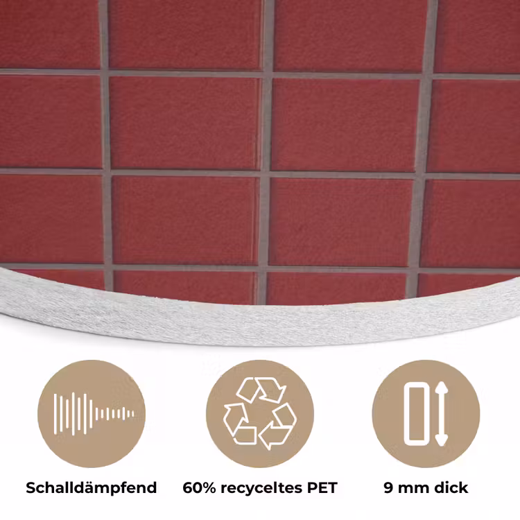 Patroon - Tegels - Burgundy Akoestische PET Vilt - Rond klein 838 -closeup_DE
