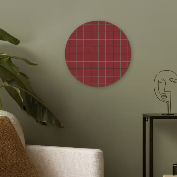 Patroon - Tegels - Burgundy Akoestische PET Vilt - Rond klein 838 -sfeer2