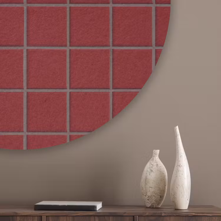 Patroon - Tegels - Burgundy Akoestische PET Vilt - Rond klein 838 -sfeer5_closeup