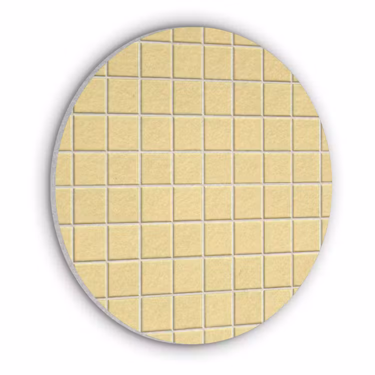 Patroon - Tegels - Geel Akoestische PET Vilt - Rond klein 838 -3d