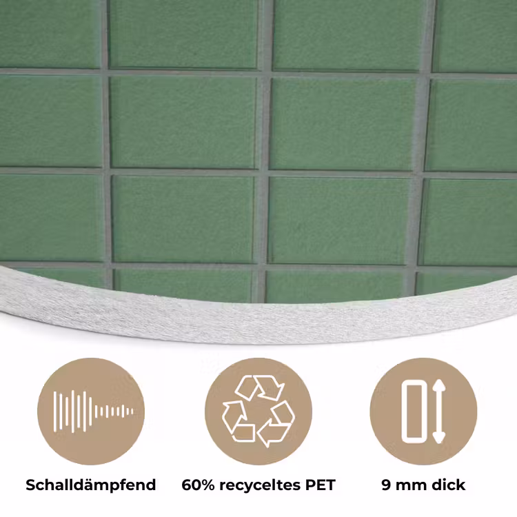Patroon - Tegels - Groen Akoestische PET Vilt - Rond klein 838 -closeup_DE