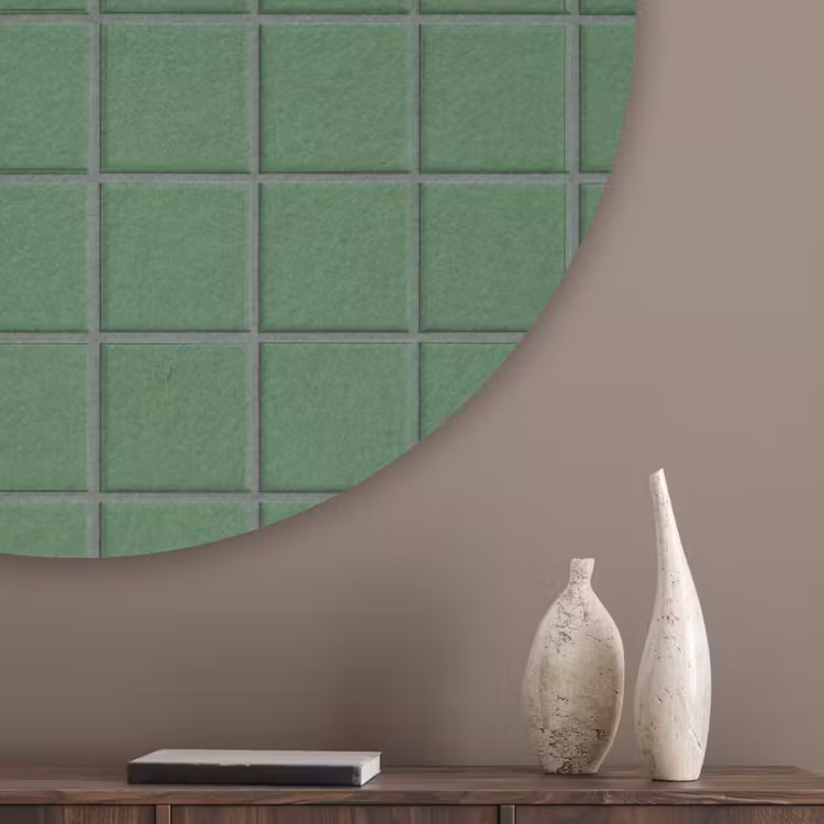 Patroon - Tegels - Groen Akoestische PET Vilt - Rond klein 838 -sfeer5_closeup