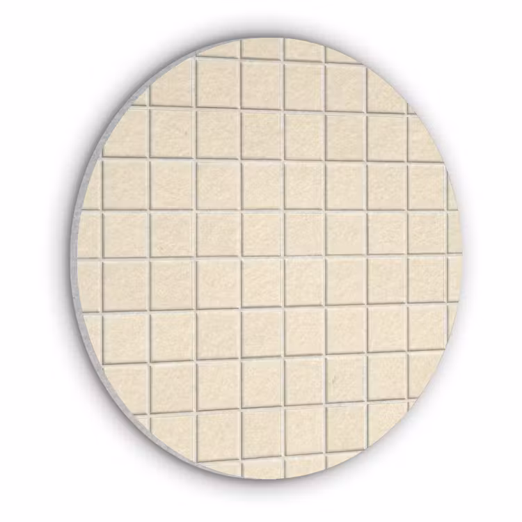 Patroon - Tegels - Gebroken - Wit Akoestische PET Vilt - Rond klein 838 -3d