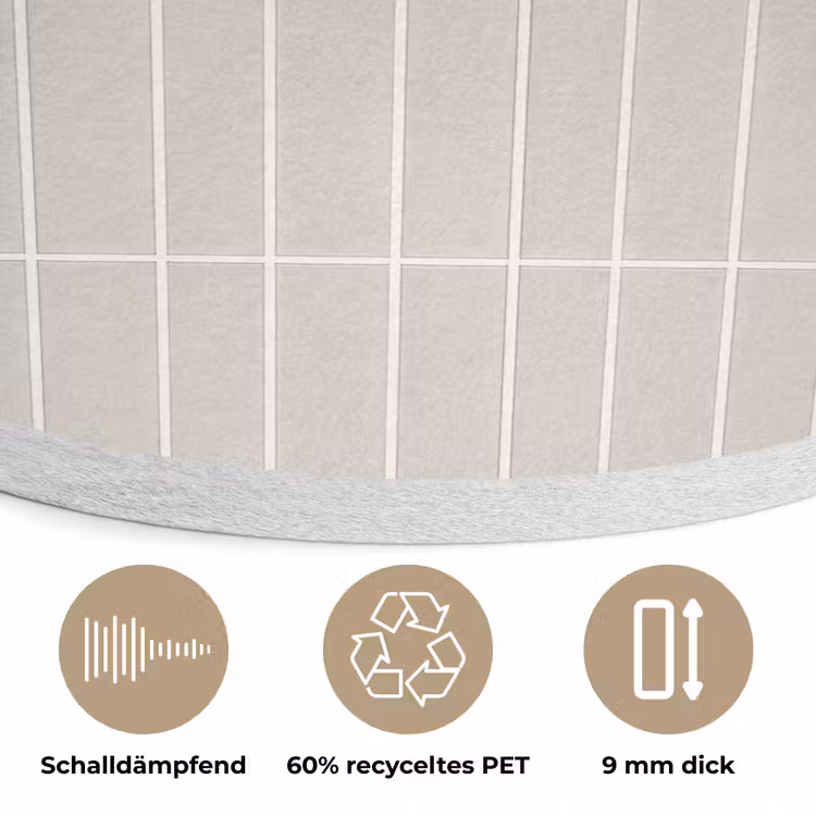 Patroon - Tegels - Zand Akoestische PET Vilt - Rond klein 838 -closeup_DE