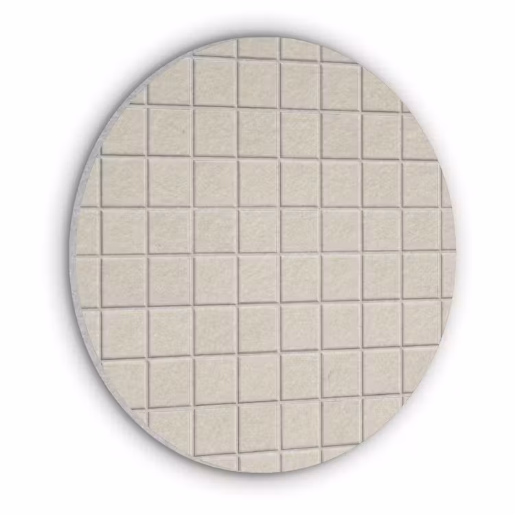 Patroon - Tegels - Taupe Akoestische PET Vilt - Rond klein 838 -3d