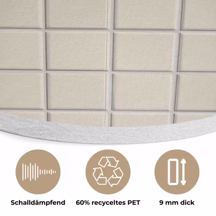 Patroon - Tegels - Taupe Akoestische PET Vilt - Rond klein 838 -closeup_DE