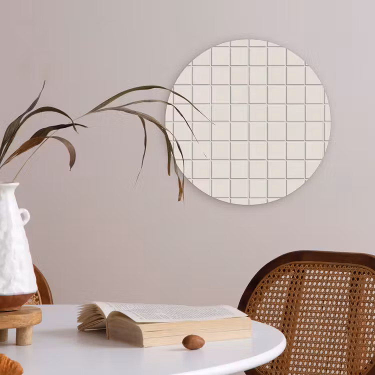 Patroon - Tegels - Wit Akoestische PET Vilt - Rond klein 838 -sfeer3