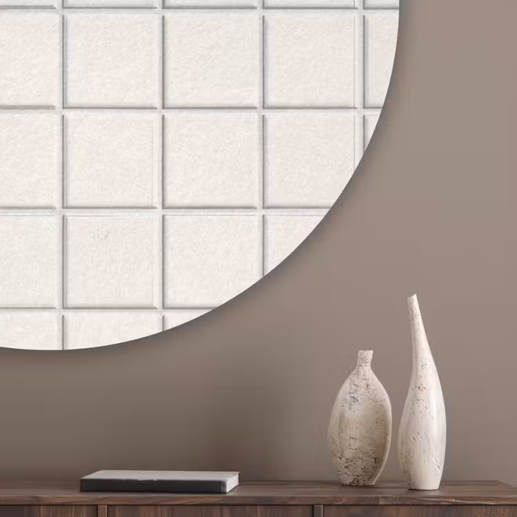 Patroon - Tegels - Wit Akoestische PET Vilt - Rond klein 838 -sfeer5_closeup