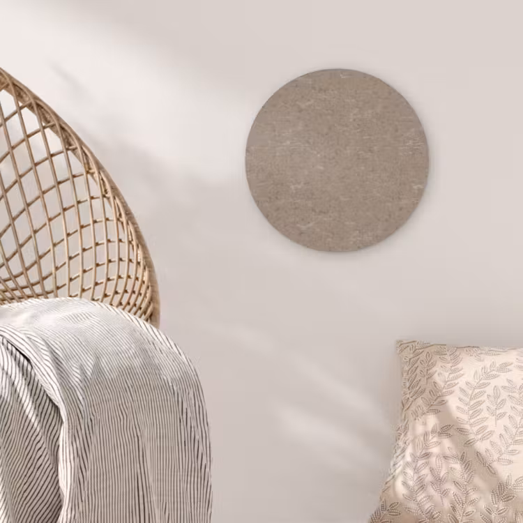 Patroon - Kalksteen - Beige Akoestische PET Vilt - Rond klein 838 -sfeer4