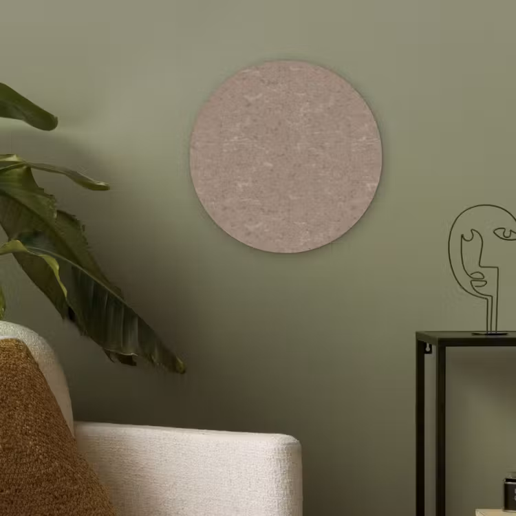 Patroon - Kalksteen - Beige Akoestische PET Vilt - Rond klein 838 -sfeer2