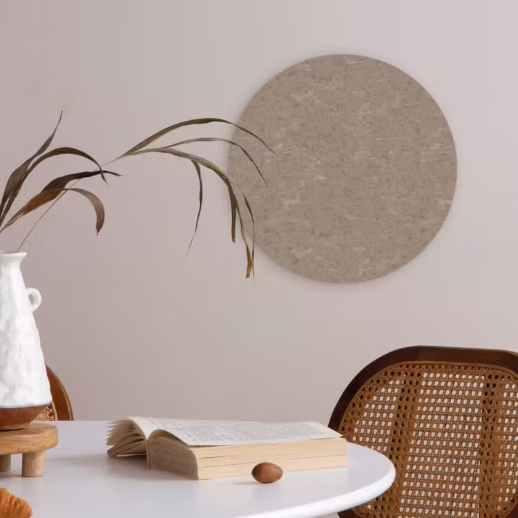 Patroon - Kalksteen - Beige Akoestische PET Vilt - Rond klein 838 -sfeer3