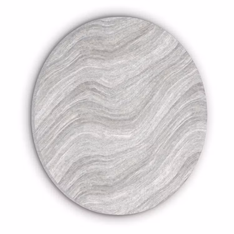 Patroon - Helder - Wit - Grijs Akoestische PET Vilt - Rond klein 838 -3d