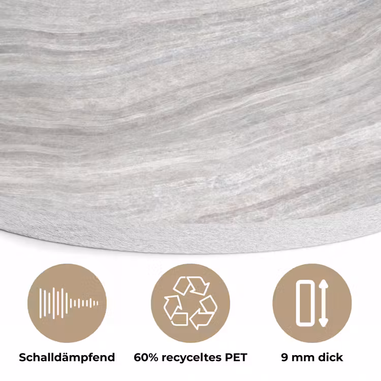 Patroon - Helder - Wit - Grijs Akoestische PET Vilt - Rond klein 838 -closeup_DE