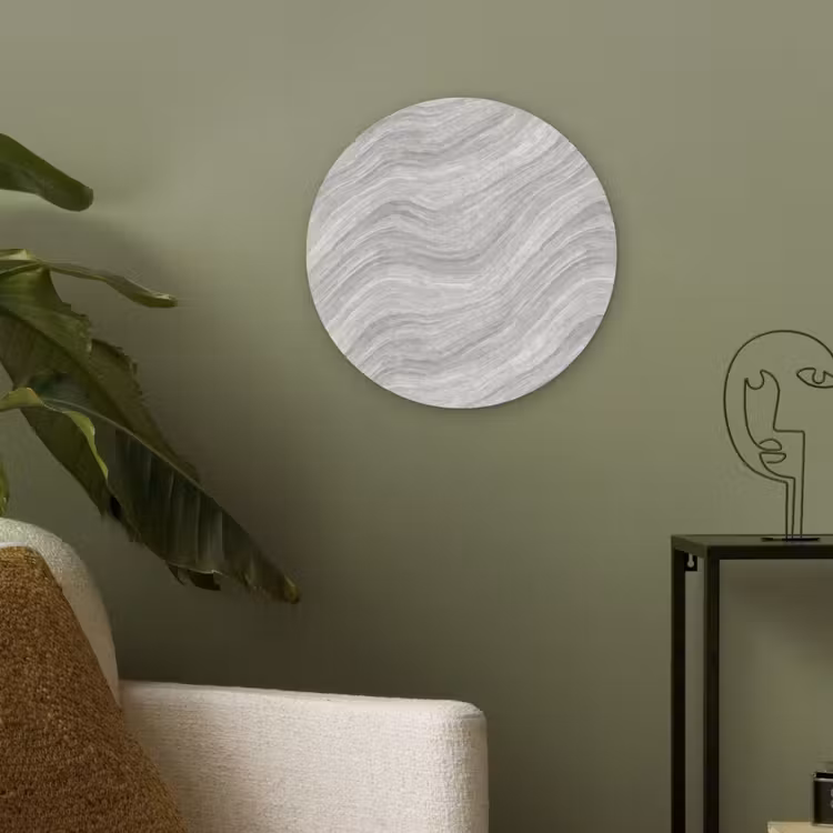 Patroon - Helder - Wit - Grijs Akoestische PET Vilt - Rond klein 838 -sfeer2