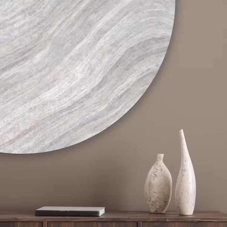 Patroon - Helder - Wit - Grijs Akoestische PET Vilt - Rond klein 838 -sfeer5_closeup