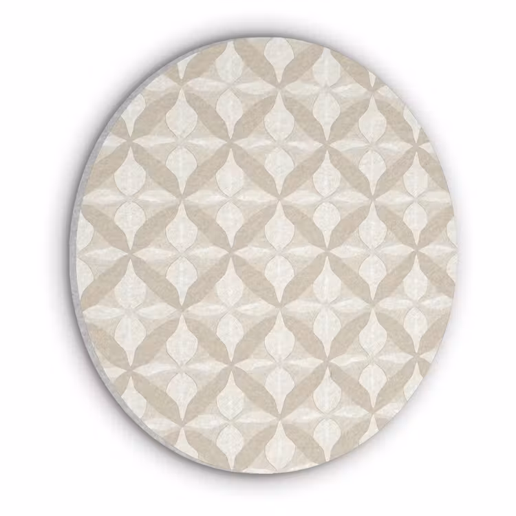 Patroon - Klassiek - Beige Akoestische PET Vilt - Rond klein 838 -3d