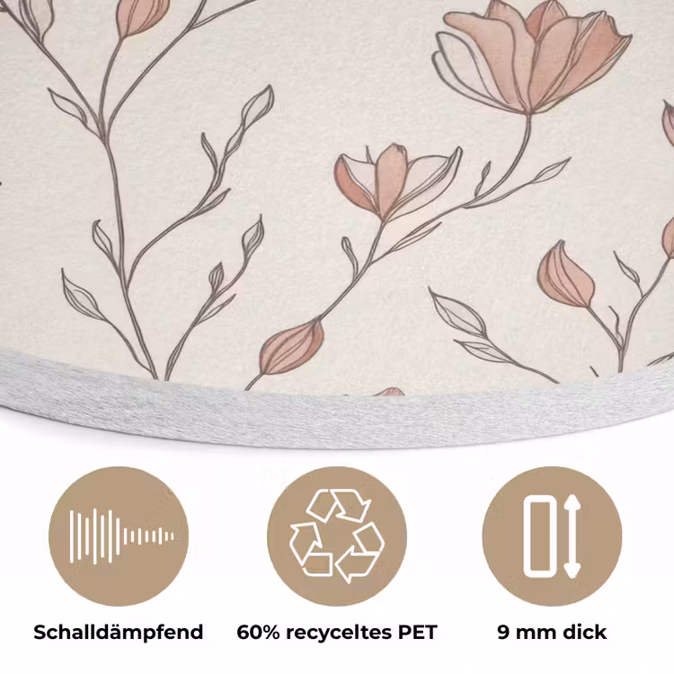 Patroon - Klassiek - Roze Akoestische PET Vilt - Rond klein 838 -closeup_DE