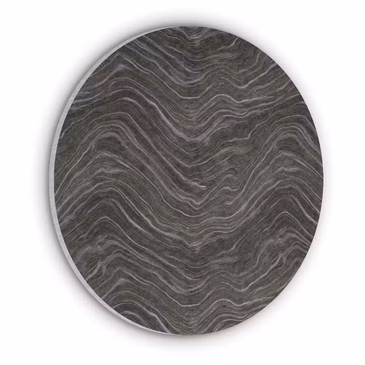 Patroon - Contrast - Antraciet Akoestische PET Vilt - Rond klein 838 -3d