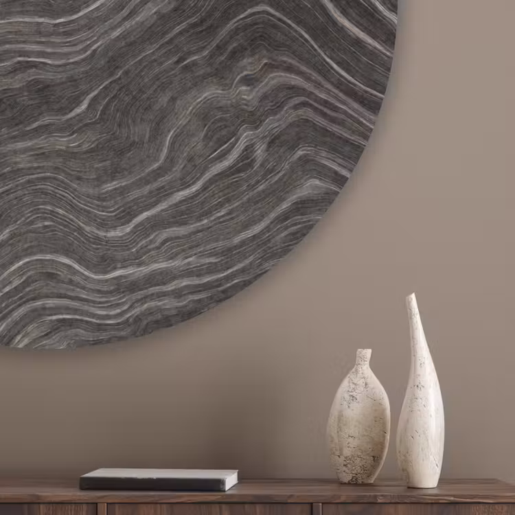 Patroon - Contrast - Antraciet Akoestische PET Vilt - Rond klein 838 -sfeer5_closeup