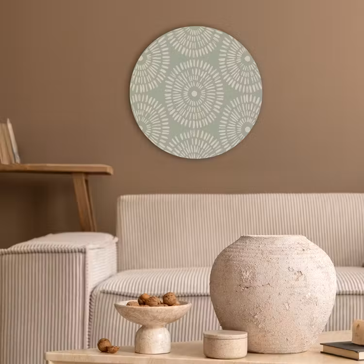 Patroon - Cirkels - Abstract - Modern - Groen Akoestische PET Vilt - Rond klein -sfeer1
