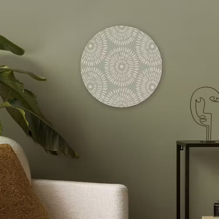 Patroon - Cirkels - Abstract - Modern - Groen Akoestische PET Vilt - Rond klein -sfeer2