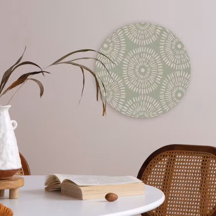 Patroon - Cirkels - Abstract - Modern - Groen Akoestische PET Vilt - Rond klein -sfeer3