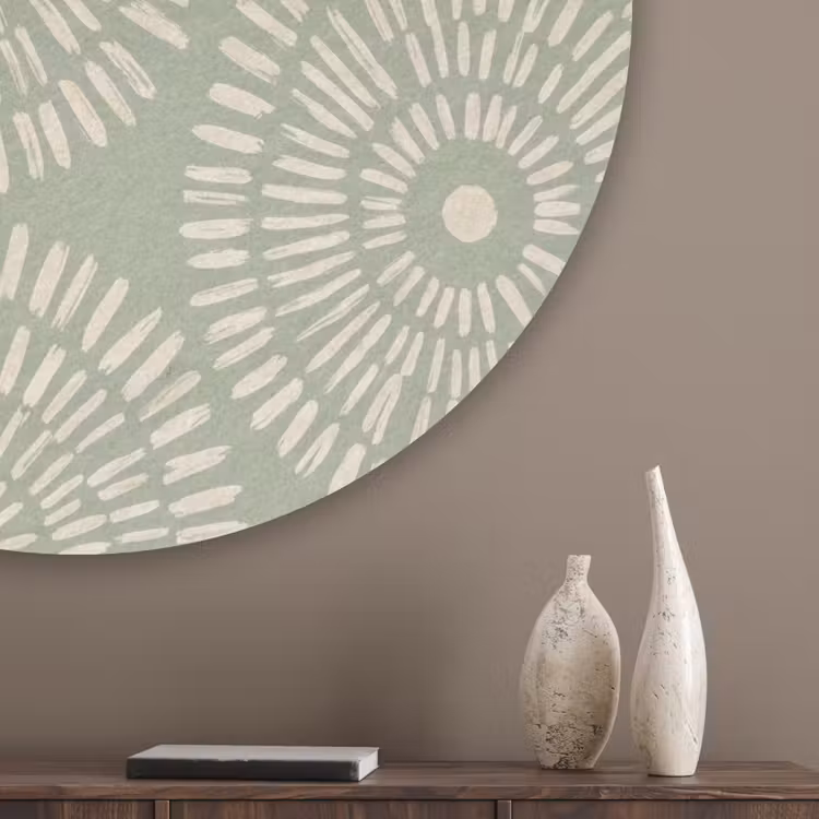 Patroon - Cirkels - Abstract - Modern - Groen Akoestische PET Vilt - Rond klein -sfeer5_closeup