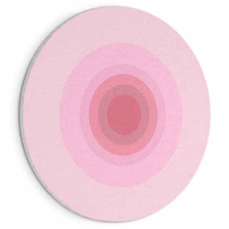 Patroon - Cirkels - Abstract - Roze - Modern Akoestische PET Vilt - Rond klein -3d