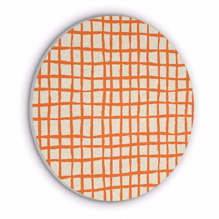 Patroon - Lijnen - Oranje Akoestische PET Vilt - Rond klein 838 -3d