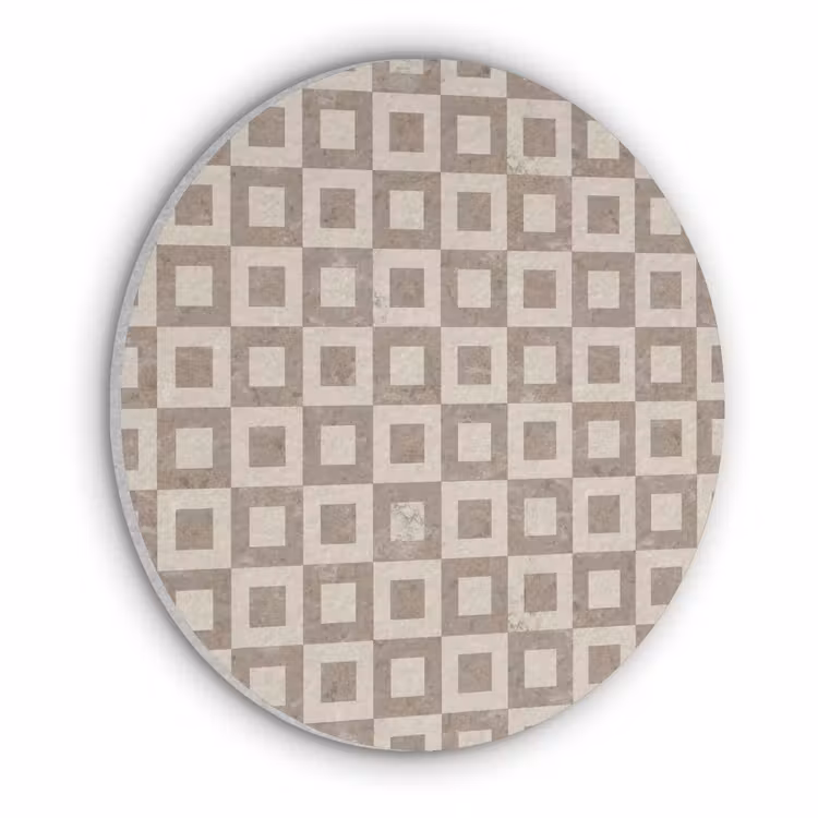 Patroon - Marmer - Beige Akoestische PET Vilt - Rond klein 838 -3d