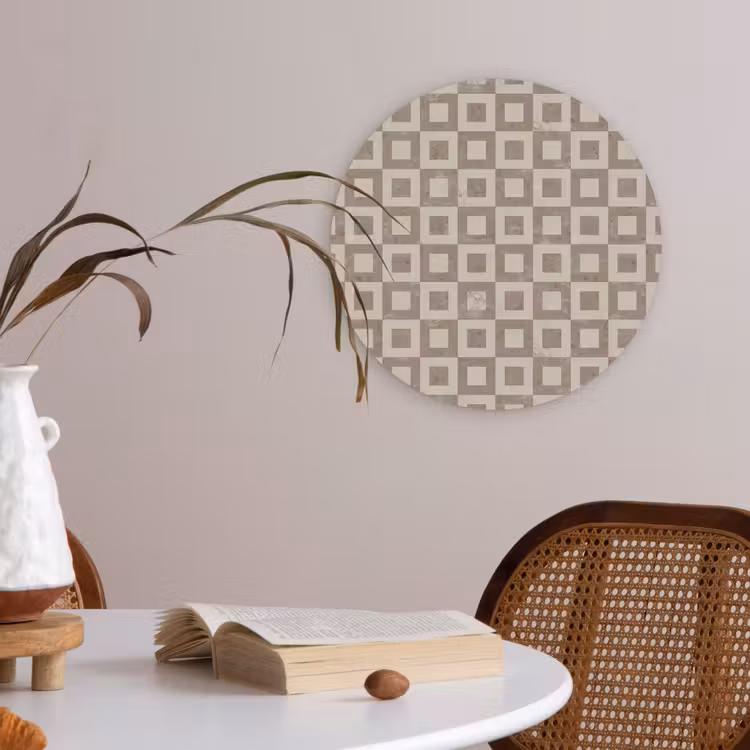 Patroon - Marmer - Beige Akoestische PET Vilt - Rond klein 838 -sfeer3
