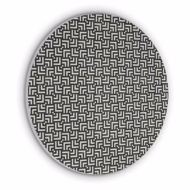 Patroon - Marmer - Zwart Akoestische PET Vilt - Rond klein 838 -3d