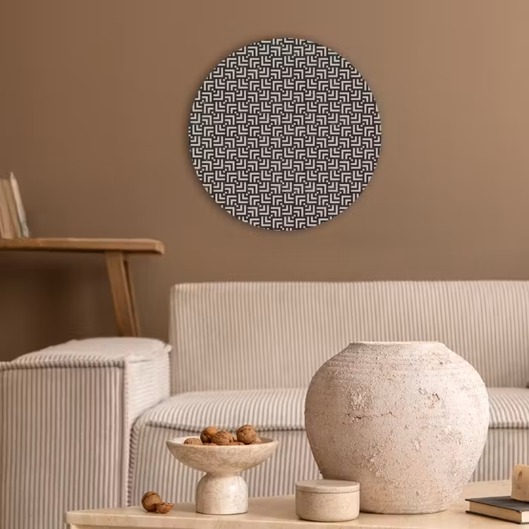 Patroon - Marmer - Zwart Akoestische PET Vilt - Rond klein 838 -sfeer1
