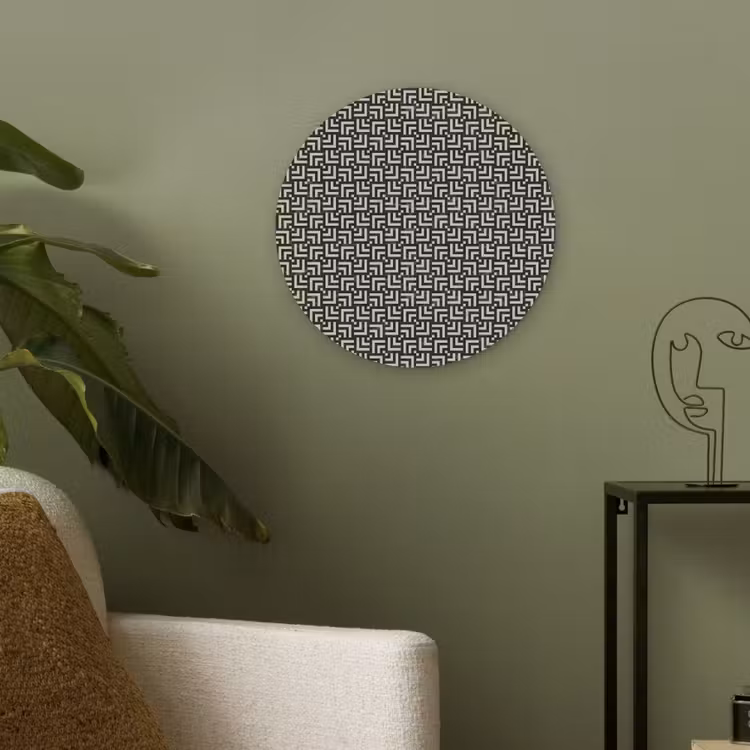 Patroon - Marmer - Zwart Akoestische PET Vilt - Rond klein 838 -sfeer2