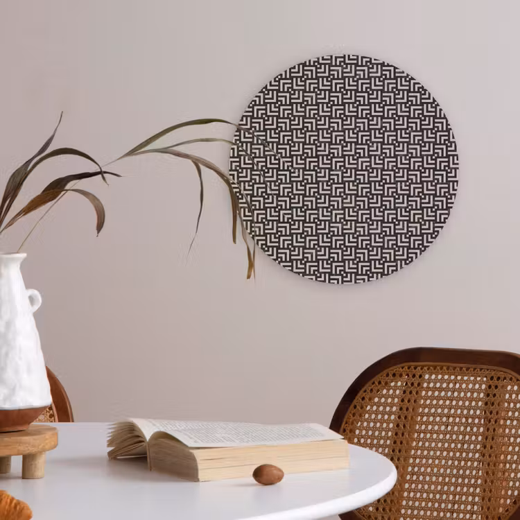 Patroon - Marmer - Zwart Akoestische PET Vilt - Rond klein 838 -sfeer3