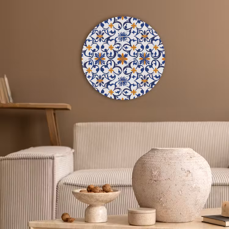 Patroon - Modern - Kleurrijk Akoestische PET Vilt - Rond klein 838 -sfeer1