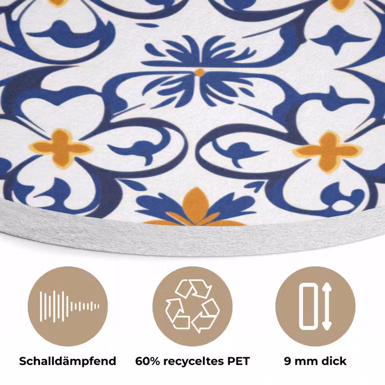 Patroon - Modern - Kleurrijk Akoestische PET Vilt - Rond klein 838 -closeup_DE