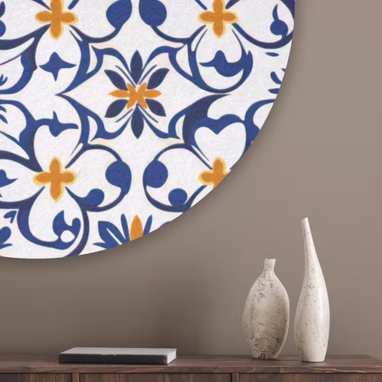 Patroon - Modern - Kleurrijk Akoestische PET Vilt - Rond klein 838 -sfeer5_closeup