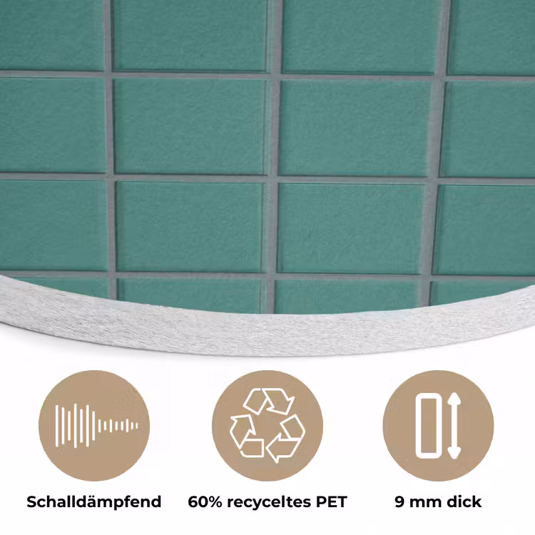 Patroon - Patroon - Smaragd Akoestische PET Vilt - Rond klein 838 -closeup_DE