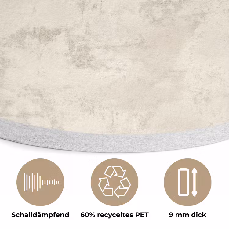 Patroon - Organisch - Beige Akoestische PET Vilt - Rond klein 838 -closeup_DE