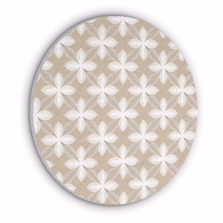 Patroon - Symmetrisch - Beige Akoestische PET Vilt - Rond klein 838 -3d