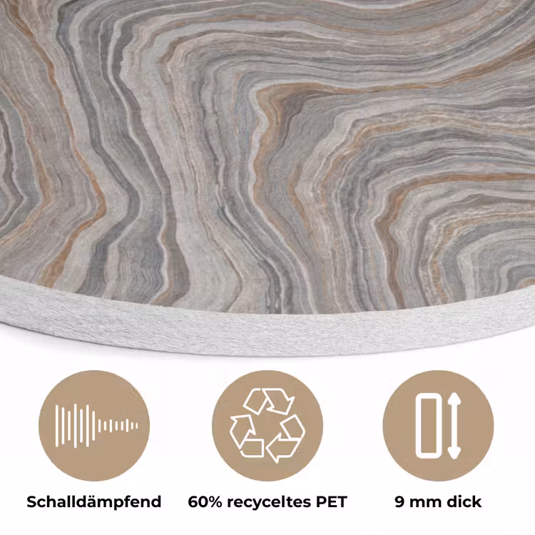 Patroon - Textuur - Grijs Akoestische PET Vilt - Rond klein 838 -closeup_DE