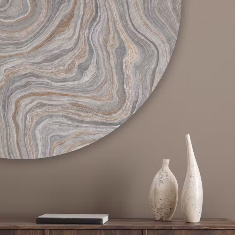 Patroon - Textuur - Grijs Akoestische PET Vilt - Rond klein 838 -sfeer5_closeup