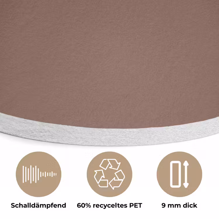 Muted - Chestnut - Bruin Akoestische PET Vilt - Rond klein 838 -closeup_DE